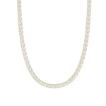 14K YELLOW GOLD 4.00CT 16'' ROUND DIAMOND LADIES TENNIS NECKLACE