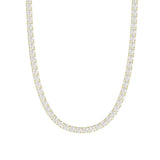 14K YELLOW GOLD 4.00CT 16'' ROUND DIAMOND LADIES TENNIS NECKLACE