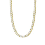 14K YELLOW GOLD 4.00CT 16'' ROUND DIAMOND LADIES TENNIS NECKLACE