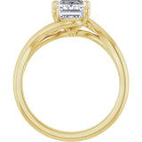 14K Yellow Gold 8x6 mm Emerald Lab-Grown Diamond Engagement Ring Mounting
