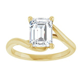 14K Yellow Gold 8x6 mm Emerald Lab-Grown Diamond Engagement Ring Mounting