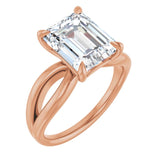 10K Rose Gold 10x8 mm Emerald Lab-Grown Diamond Solitaire Engagement Ring Mounting