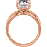 10K Rose Gold 10x8 mm Emerald Lab-Grown Diamond Solitaire Engagement Ring Mounting