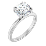 14K White Gold 8.2 mm Round Lab-Grown Diamond Solitaire Engagement Ring Mounting