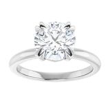 14K White Gold 8.2 mm Round Lab-Grown Diamond Solitaire Engagement Ring Mounting