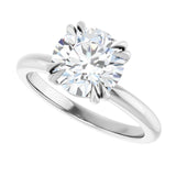 14K White Gold 8.2 mm Round Lab-Grown Diamond Solitaire Engagement Ring Mounting