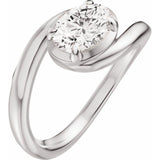 14K White Gold 8.5x6.5 mm Oval Lab-Grown Diamond Engagement Ring Mounting