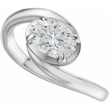 14K White Gold 8.5x6.5 mm Oval Lab-Grown Diamond Engagement Ring Mounting