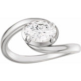 14K White Gold 8.5x6.5 mm Oval Lab-Grown Diamond Engagement Ring Mounting