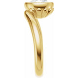 14K Yellow Gold 10x7 mm Pear Lab-Grown Diamond Engagement Ring Mounting