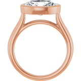 14K Rose Gold 11.5 x 8 mm Oval Lab-Grown Diamond Bezel-Set Engagement Ring Mounting