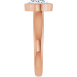 14K Rose Gold 11.5 x 8 mm Oval Lab-Grown Diamond Bezel-Set Engagement Ring Mounting