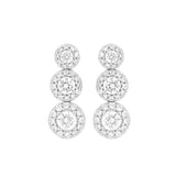 LADIES EARRINGS 3 3/4CT ROUND DIAMOND 14K WHITE GOLD (CENTER STONE ROUND DIAMOND 1 1/3C T )