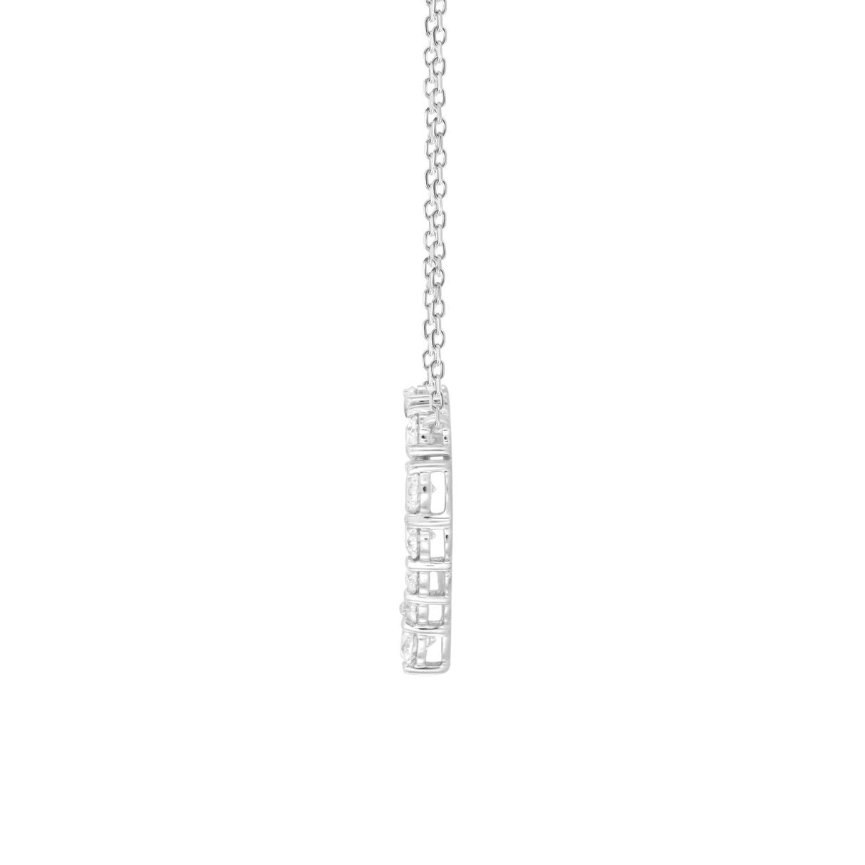 LADIES NECKLACE 3 1/3CT ROUND DIAMOND 14K WHITE GOLD