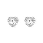 14K WHITE GOLD1 3/8CT ROUND / HEART DIAMOND LADIES EARRINGS (CENTER STONE HEART DIAMOND 1CT )