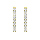 LADIES HOOP EARRINGS 5CT ROUND DIAMOND 14K YELLOW GOLD