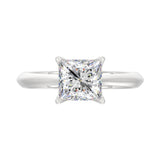 LADIES SOLITAIRE RING 2CT PRINCESS DIAMOND 14K WHITE GOLD