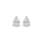 LADIES SOLITAIRE EARRINGS 2CT PEAR DIAMOND 14K WHITE GOLD