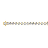 LADIES BRACELET 7CT ROUND DIAMOND 14K YELLOW GOLD