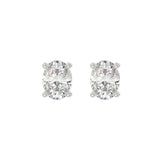 LADIES SOLITAIRE EARRINGS 3CT OVAL DIAMOND 14K WHITE GOLD (CENTER STONE OVAL DIAMOND 1 1/2CT )