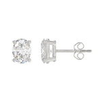 LADIES SOLITAIRE EARRINGS 3CT OVAL DIAMOND 14K WHITE GOLD (CENTER STONE OVAL DIAMOND 1 1/2CT )
