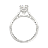 LADIES SOLITAIRE RING 2CT OVAL DIAMOND 14K WHITE GOLD