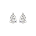 LADIES SOLITAIRE EARRINGS 3CT PEAR DIAMOND 14K WHITE GOLD