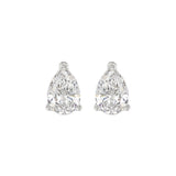 LADIES SOLITAIRE EARRINGS 3CT PEAR DIAMOND 14K WHITE GOLD