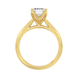 LADIES SOLITAIRE RING 3CT EMERALD DIAMOND 14K YELLOW GOLD (CENTER STONE EMERALD DIAMOND 3CT )