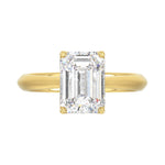 LADIES SOLITAIRE RING 3CT EMERALD DIAMOND 14K YELLOW GOLD (CENTER STONE EMERALD DIAMOND 3CT )