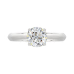 LADIES SOLITAIRE RING 1 1/2CT ROUND DIAMOND 14K WHITE GOLD