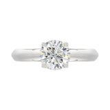 LADIES SOLITAIRE RING 1 1/2CT ROUND DIAMOND 14K WHITE GOLD