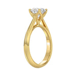 LADIES SOLITAIRE RING 1 1/2CT ROUND DIAMOND 14K YELLOW GOLD