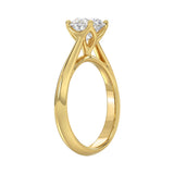 LADIES SOLITAIRE RING 1 1/2CT ROUND DIAMOND 14K YELLOW GOLD