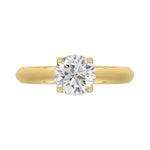 LADIES SOLITAIRE RING 1 1/2CT ROUND DIAMOND 14K YELLOW GOLD