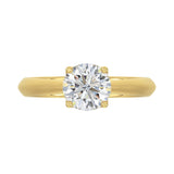 LADIES SOLITAIRE RING 1 1/2CT ROUND DIAMOND 14K YELLOW GOLD