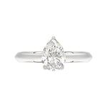 LADIES SOLITAIRE RING 1 1/2CT PEAR DIAMOND 14K WHITE GOLD
