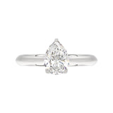LADIES SOLITAIRE RING 1 1/2CT PEAR DIAMOND 14K WHITE GOLD