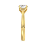 LADIES SOLITAIRE RING 2CT ROUND DIAMOND 14K YELLOW GOLD