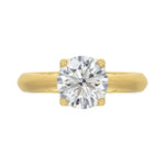 LADIES SOLITAIRE RING 2CT ROUND DIAMOND 14K YELLOW GOLD