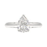 LADIES SOLITAIRE RING 2CT PEAR DIAMOND 14K WHITE GOLD