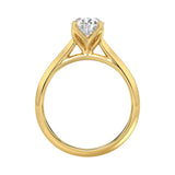 LADIES SOLITAIRE RING 2CT PEAR DIAMOND 14K YELLOW GOLD
