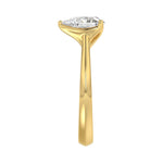 LADIES SOLITAIRE RING 2CT PEAR DIAMOND 14K YELLOW GOLD