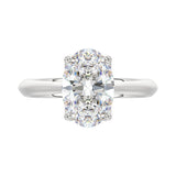 LADIES SOLITAIRE RING 3CT OVAL DIAMOND 14K WHITE GOLD
