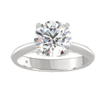 LADIES SOLITAIRE RING 3CT ROUND DIAMOND 14K WHITE GOLD