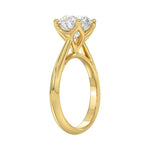 LADIES SOLITAIRE RING 3CT ROUND DIAMOND 14K YELLOW GOLD