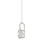 LADIES SOLITAIRE PENDANT WITH CHAIN 3CT PRINCESS DIAMOND 14K WHITE GOLD