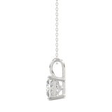 LADIES SOLITAIRE PENDANT WITH CHAIN 3CT PRINCESS DIAMOND 14K WHITE GOLD