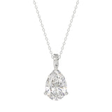 LADIES SOLITAIRE PENDANT 3CT PEAR DIAMOND 14K WHITE GOLD 