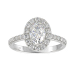 LADIES RING 1 1/2CT ROUND/OVAL DIAMOND 14K WHITE GOLD (CENTER STONE OVAL DIAMOND 1CT)